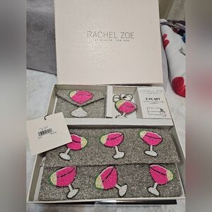 Rachel Zoe Silver and Pink Clutch Set